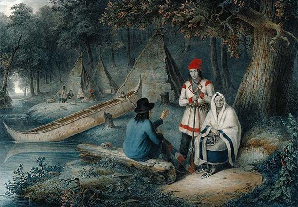 Cornelius Krieghoff Indian Wigwam in Lower Canada China oil painting art
